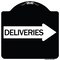 Signmission Deliveries With Right Arrow Heavy-Gauge Aluminum Architectural Sign, 18" x 18", BW-1818-24362 A-DES-BW-1818-24362 - alternate 1